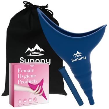 Imagem de Sunany Dispositivo de micção feminina, reutilizável de silicone feminino, funil de xixi permite que as mulheres façam xixi em pé, o mictório feminino portátil é o companheiro perfeito para acampar, ao