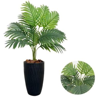 Imagem de Planta Artificial Palmeira Com Vaso Ondulado Cone Decoração - PlantaIm