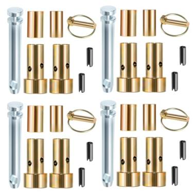 Imagem de Kit de bucha adaptador de engate rápido TK95029 Cat 1 pacote com 4 pinos de ligação superior S07070200 e pino Lynch S14114400 com anel adequado para engates e tratores rápidos de 3 pontos de categoria