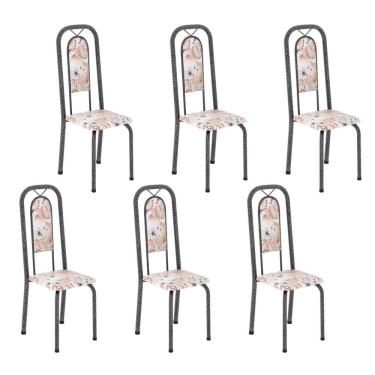 Imagem de Cadeiras para Sala de Jantar 6 Unidades Lara Botanic Bege / Mart Prata