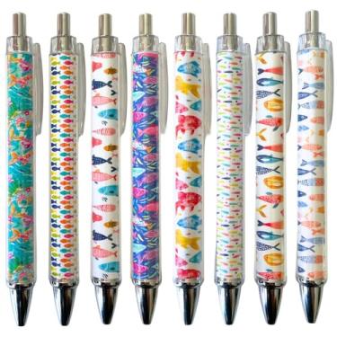 Imagem de Conjunto fofo de canetas de peixe, 8 peças, material de festa de aniversário, kit de pesca, mochila temática para decoração de presente escolar, chá de bebê, revelar o melhor dia dos pais, presentes