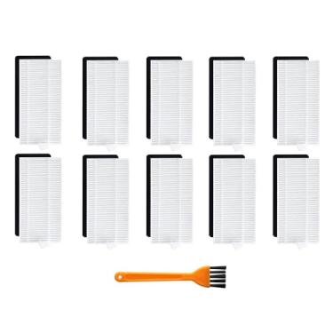 Imagem de 10 peças de filtro Hepa para substituição de aspirador de pó robô Tikom G8000/G8000 Pro/Honiture G20, 1 escova de limpeza