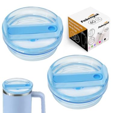 Imagem de Tampa de copo de substituição de 1,134 g para Stanley Cup, pacote com 2 tampas de substituição transparentes adequadas para copo de viagem Stanley, capas de copo à prova de derramamento para