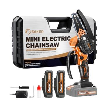 Imagem de Saker Mini Motosserra, Nova Atualização De 2025, Motosserras Elétricas Portáteis Sem Fio, Pequena Motosserra Portátil, Tesouras De Poda, Motosserras Para Galhos De Árvores, Pátio E Jardim