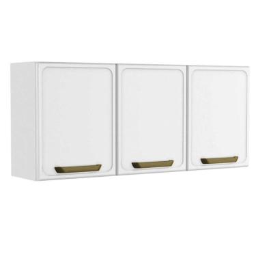 Imagem de Armário de Cozinha Modulado Bella c/ 3 Portas 120cm Branco - Bertolini