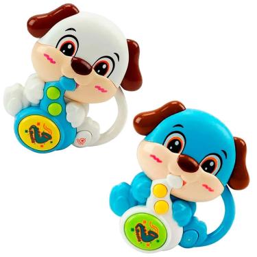 Imagem de Chocalho Sonoro Animalzinho Cachorro Cor diversa Super Baby R3317 - BBR Toys