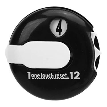 Imagem de Zaweliyo Marcador de Clipe de boné de Golfe, Competição Portátil de Contador de Golfe Com Redefinição de um Toque Com Clipe para Acessórios de Golfe (Preto e branco)