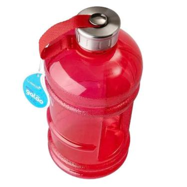 Imagem de Garrafa de Água 2,2 Litros Squeeze com Alça | Mini Galão Academia Esporte Hidratação Prática | Anti-Vazamentos e Odor | Linha Premium (Vermelha)