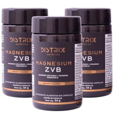Imagem de Suplemento Completo 3 em 1 Magnésio Zinco Vitaminas Complexo B Kit 90 Dias Bisglicinato Quelado Premium Recovery Distrix Nutrition 180 Caps