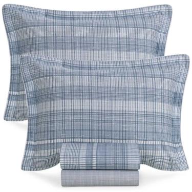 Imagem de Jogo de Cama Casal Lençol 100% Algodão Percal 200 Fios Samuel 4 Peças Karsten