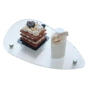 Imagem de Bandeja de vaidade transparente bandeja de acrílico bandeja de mesa de café bandeja de estilo moderno para o escritório em casa cafe bar transparente jóias simples armazenamento (Forma da concha