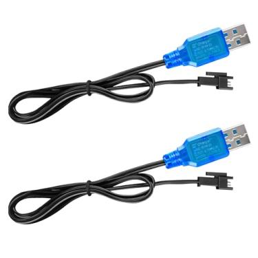 Imagem de Tosiicop Carregador de bateria tipo de 3,7 V, cabo SM-2P RC de brinquedo de controlo remoto para carro, veículo, recarregável, baterias de iões de lítio, carregadores USB para aglomerado de pistola de