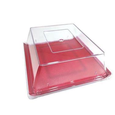 Imagem de Bandeja Com Tampa 30X30Cm 6L Em Policarbonato Vermelho