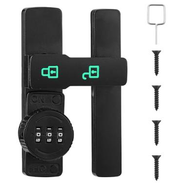 Imagem de Fechadura luminosa para porta de celeiro trava dobrável de 180 graus, combinação de senha de 3 dígitos, sem chave, fechos, portão oscilante, ferragens, privacidade, segurança, para galpão, garagem