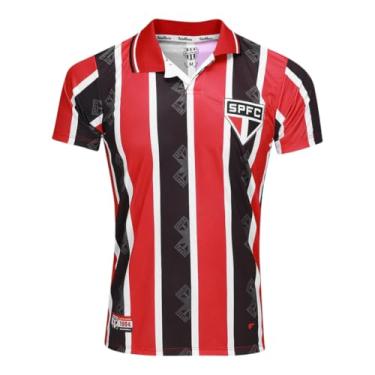Imagem de CAMISA RETRÔ SÃO PAULO 1994 LISTRADA, ESCUDO BORDADO, MASCULINA,EG