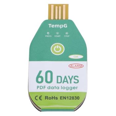Imagem de Cryfokt Dados de Temperatura Logger, 18000 Capacidade PDF -EInweg -Teit Monitoramento IP67 Impermeável à Prova d'água Dados de Temperatura USB Logger para Greenhouse (60 dias)