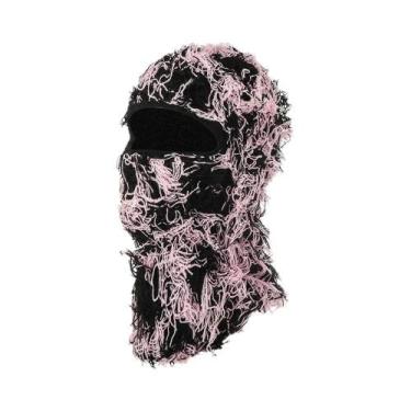 Imagem de Gorro De Malha Com Máscara De Esqui Camuflada Quente À Prova De Vento 
