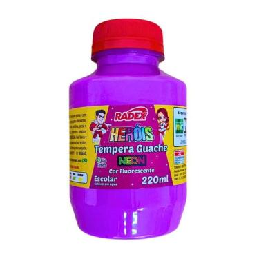 Imagem de Tinta Tempera Guache Neon Potão 220ml Colorido Escolar Infantil Fluore