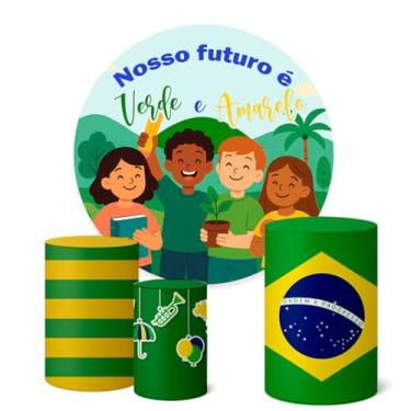 Imagem de Trio Capas Cilindro + Painel Redondo Dia da Independência (K1DIB0002)