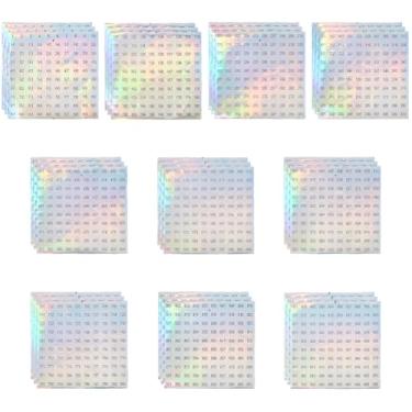 Imagem de SUPERFINDINGS 30 folhas, 10 estilos, 1 a 1000 números consecutivos, adesivos autoadesivos, números redondos, adesivos de papel, armazenamento de inventário, organizador de adesivos para casa, escola