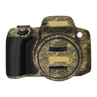Imagem de SX70HS Adesivo de capa de câmera anti-arranhões para Canon PowerShot SX 70 HS Película protetora adesivos de película (ouro onda)