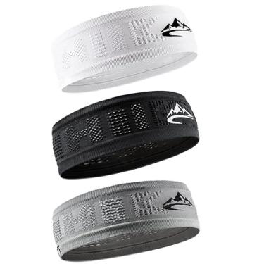 Imagem de 3 faixas de cabelo para treino, mulheres, homens, esportivas, faixas de cabelo para ioga, fitness, respiráveis, elásticas, atléticas, absorventes, unissex, faixa de suor refrescante