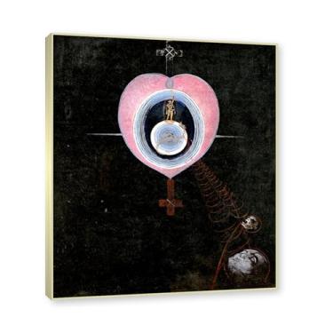 Imagem de Moldura de champanhe. Pôster Hilma Af Klint, (A pomba, nº 07), reproduções de pinturas famosas, imagem de arte abstrata para sala de estar quarto decoração de casa. 40 x 48 cm - 15,7 x 18,9 pol