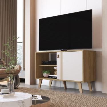 Imagem de Rack Sevilha 90cm Para Tv Com 1 Porta Nicho E Pés De Polipropileno