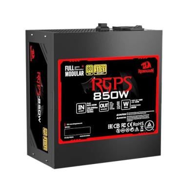 Imagem de Fonte Gamer Redragon RGPS 850W Preta Full Modular 80 Plus Gold ATX 3.1 PCIe 5.1 12V-2x6 GC-PS010 V2