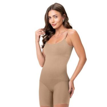 Imagem de Body Modelador com Bojo Removível e Bermuda Invisible a Laser Bege - Z