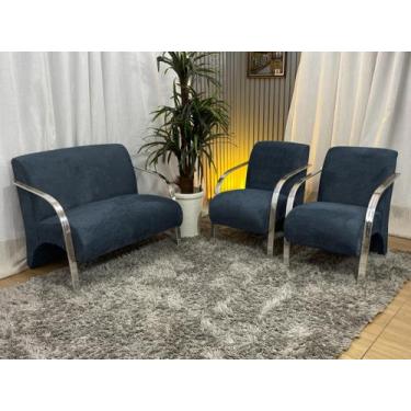 Imagem de Conjunto Poltronas Braço Alumínio Cinza 606 México - Alpoim