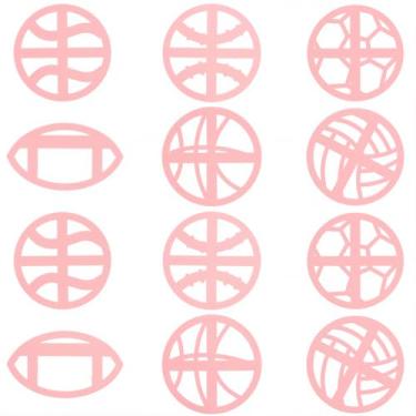 Imagem de SUNNYCLUE 1 caixa, 12 peças, 6 estilos, cortadores de argila, brincos de argila, bolas de plástico, pequenas bolas esportivas, futebol, basquete, joias, moldes, conjuntos de ferramentas para fazer