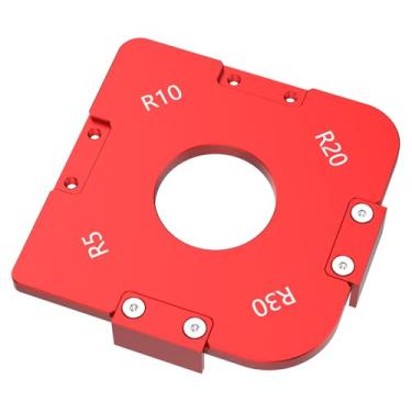 Imagem de Gabarito de roteador de canto redondo de alumínio 4 em 1 - Guia de arco gravado CNC para marcenaria (R5-R100) (modelo pequeno)