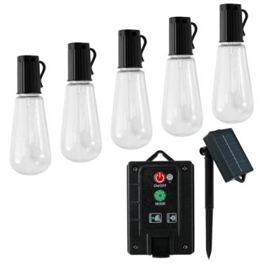 Imagem de Cordão de luzes solares ao ar livre conector USB à prova d'água LED externo à prova d'água com lâmpadas de LED de energia solar USB para varanda mercado bistrô