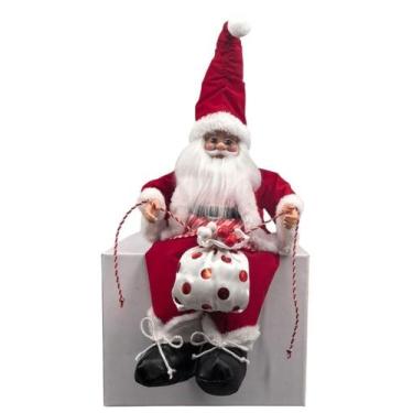 Imagem de Papai Noel Vermelho Listrado Musical 40Cm - Zona Livre