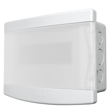 Imagem de Quadro de Distribuição de Embutir 6/8 para Disjuntor com Barramento Porta Transparente com Bolsa - 33048530 - TIGRE