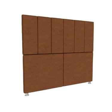 Imagem de Cabeceira Estofada Com Pé De Cama Box Casal E Queen Modelo Dubai(MARROM,QUEEN 1.60)