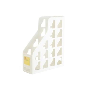 Imagem de Organizador de arquivos de mesa Porta-arquivos de revista, organizador que economiza espaço para documentos literatura em papel(Branco)