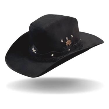 Imagem de Chapéu Americano em Couro Preto - Mundo Texano, Preto, M