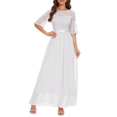 Imagem de Vestido de formatura Wedtrend WT0314 para mulheres com renda floral br