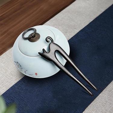 Imagem de Palitos de cabelo de madeira presilhas de cabelo de sândalo vermelho clipes de coelho estilo vintage acessórios para mulheres coque