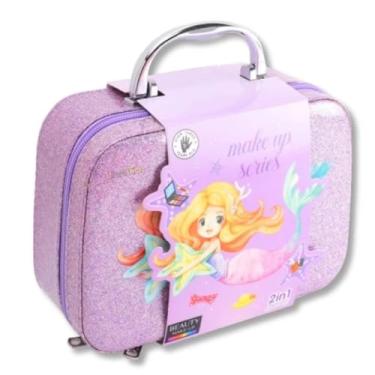 Imagem de Kit Maquiagem Infantil Com Bau Maletinha Completa De Make