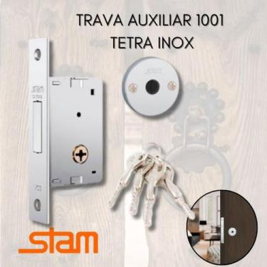 Imagem de Fechadura Trava Auxiliar Stam 1001 Simples Tetra Inox