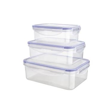 Imagem de Conjunto de Potes Herméticos Retangulares Euro Home PLA3697-AZ em Plástico – 3 Peças