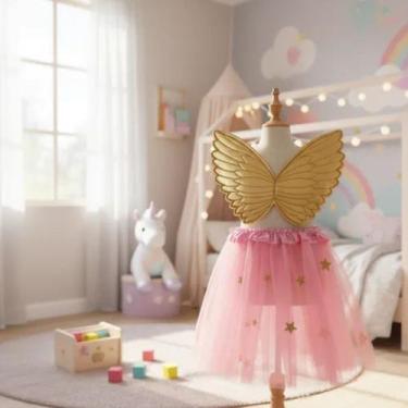 Imagem de Kit Fantasia Infantil Acessórios Festa Borboleta Fada - ASP