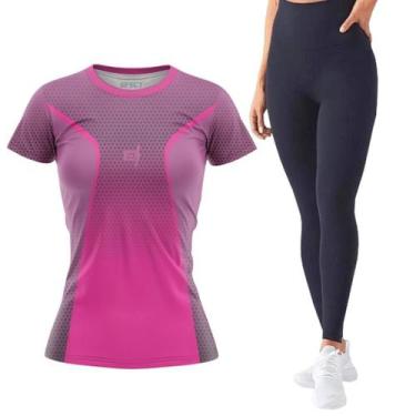 Imagem de Kit Blusa Feminina Academia Joy Esportiva Dry Legging Preta Fitness Tr