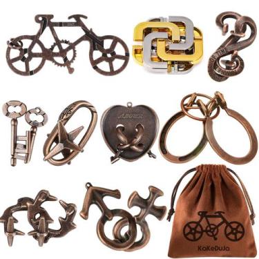 Imagem de Quebra-cabeça de metal KakeDuja, 9 peças para adultos, quebra-cabeças 