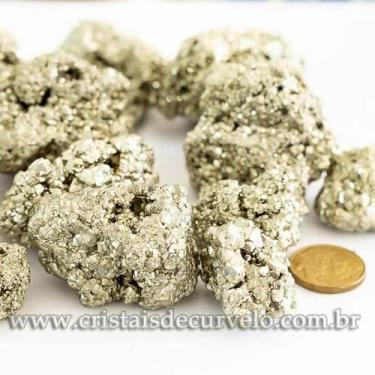 Imagem de 1kg de Pirita Peruana Bruta Natural para Lapidação ou Revenda - Crista