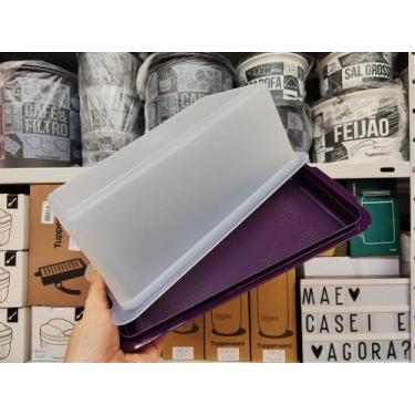 Imagem de Porta Pão de Forma com Base Roxa e Tampa Tupperware