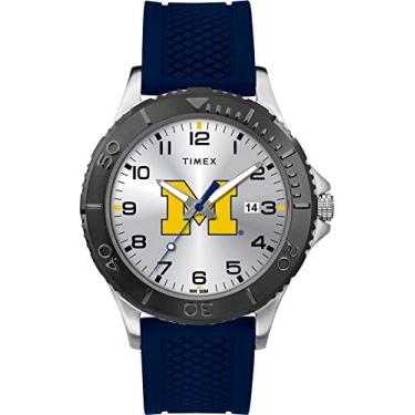 Imagem de Timex Tribute Relógio masculino Gamer 42 mm Quartzo com pulseira de silicone, Michigan Wolverines, Relógio de quartzo
